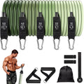 Resistance Exercise Bands Workout up to 150 Lb., Indoor and Outdoor with Door Anchor and Handles for Strength, Slim, Yoga, Home Gym Equipment for Men and Women